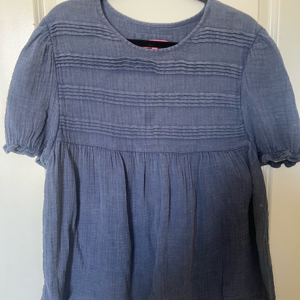 ⭐️Simply Southern Textured Blue Blouse